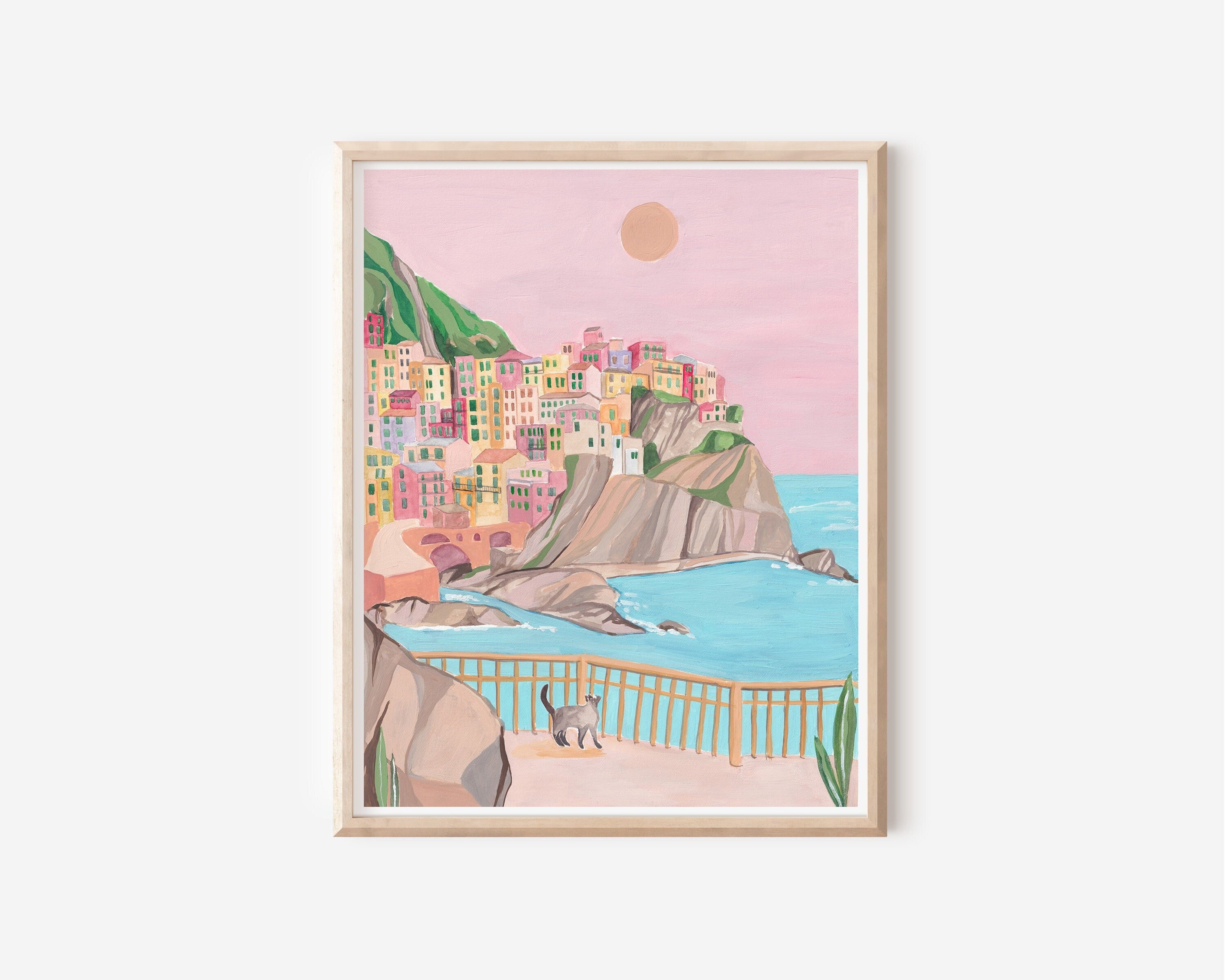 Italy Travel Poster - Cinque Terre Print - Manarola Wall Decor ...