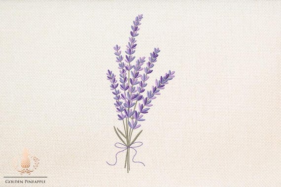 Lavender embroidery design - 5 sizes - provence embroidery - france embroidery design - provencal - south france - mediterranean design