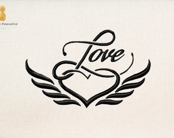 Burning love - Wedding embroidery - Love embroidery - Instant Download Machine embroidery design