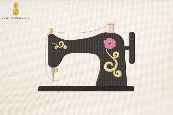 Sewing Machine Embroidery Design - 5 Sizes - Vintage