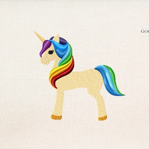 Unicorn embroidery design - girl embroidery design - rainbow unicorn embroidery design