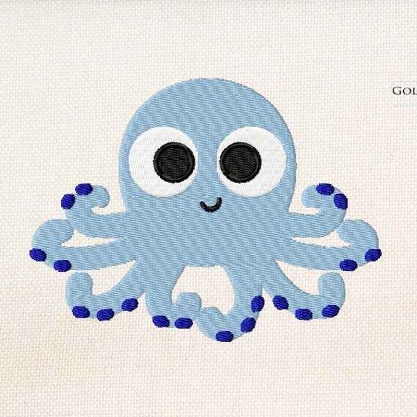 Octopus embroidery design - 5 sizes - maritime embroidery design - baby embroidery - sweet octopus embroidery