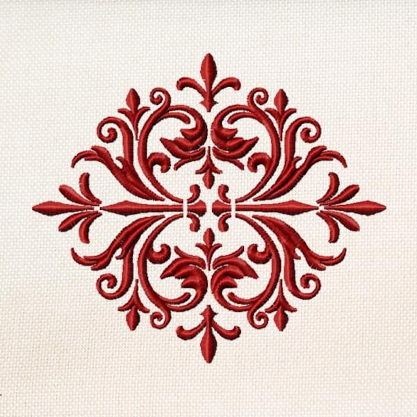 Disegno ricamo ornamento reale - 3 misure - disegno ricamo asciugamano - ricamo floreale - disegno ricamo di lusso - ricamo ornamento