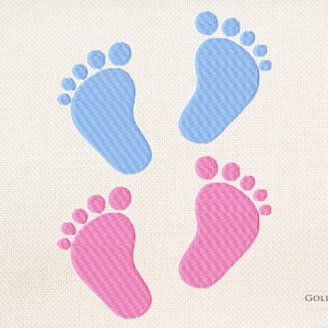 Baby foot embroidery design - 6 sizes - birth embroidery design - baby embroidery - baptism embroidery design