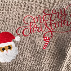 Frohe Weihnachten - Weihnachtsstickerei - Spruchstickerei - Sofortdownload Stickdatei image 2