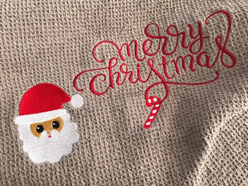 Frohe Weihnachten - Weihnachtsstickerei - Spruchstickerei - Sofortdownload Stickdatei image 2