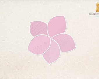Plumeria flower embroidery design - 5 sizes - tropic embroidery design - summer embroidery - flower embroidery - frangipani