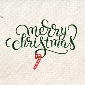 Merry Christmas - christmas embroidery - saying embroidery - candy cane embroidery - instant download machine embroidery design