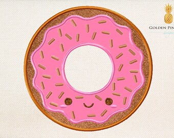Cute donut sprinkles applique embroidery design - donut applique design - baby appliqué - food embroidery design - summer embroidery design
