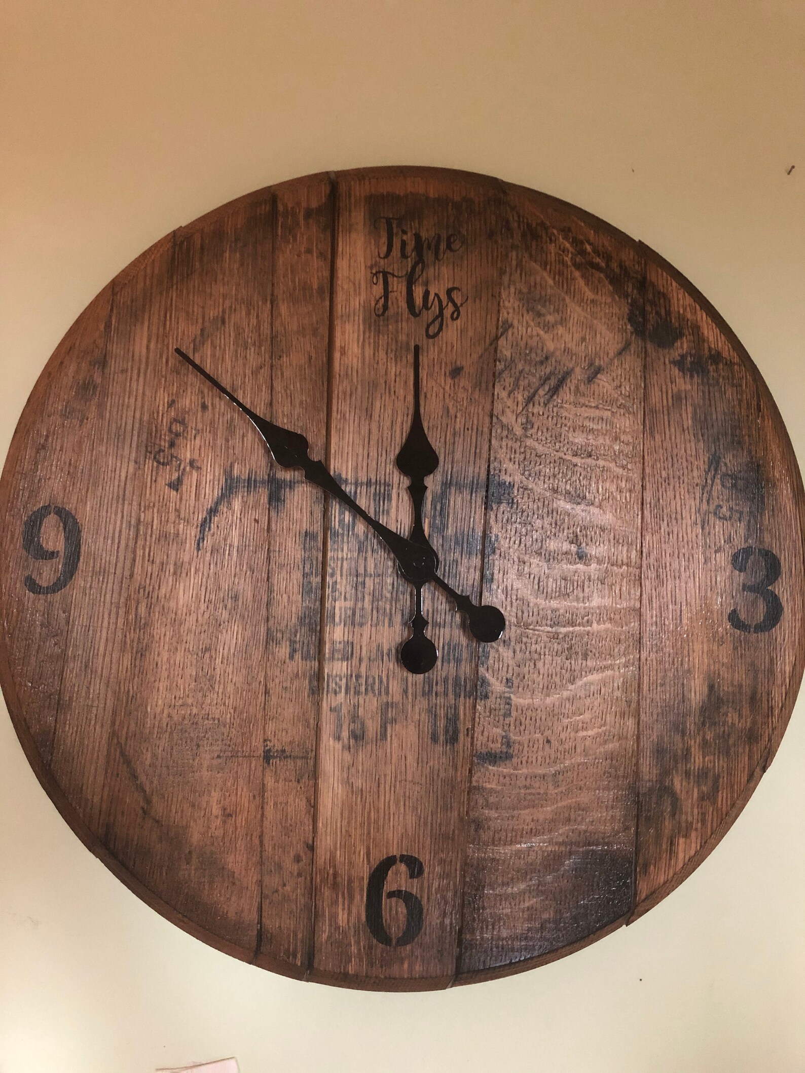 Bourbon Barrel Clock // Bourbon Barrel Head Custom Clock // Etsy