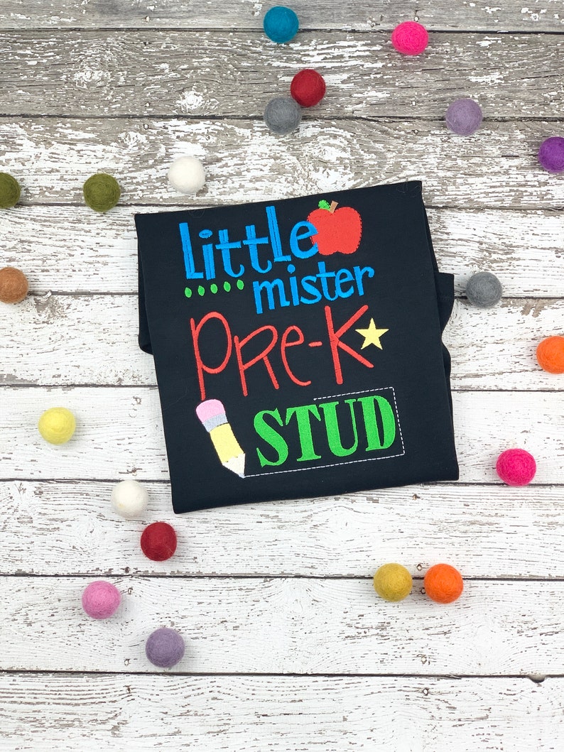 Boys back to school shirt,back to school sign,little mister Pre-K stud,personalized school shirt,back to school mask,first day of school