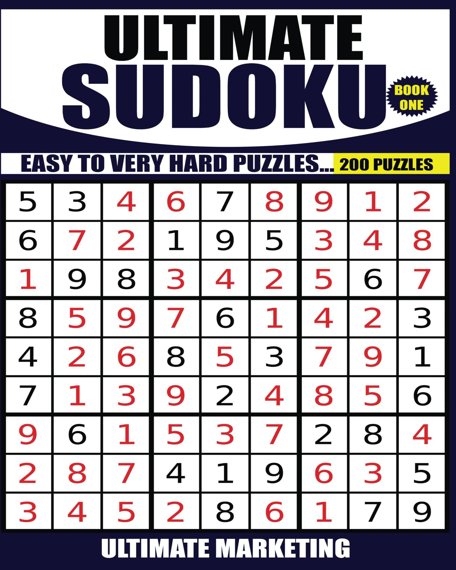 Ultimate Sudoku Puzzle Book Volume One in PDF Format Etsy