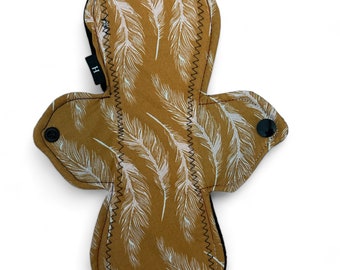 Reusable Cloth Pad | Organic Bamboo Core, Heavy Flow, Plumes, 12 inch