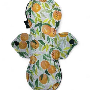 14&quot; Reusable Pads, Moderate Flow |  Cotton Menstrual Pads with Bamboo Core | Washable Sanitary Napkins | Eco-Friendly Cloth Period Pads
