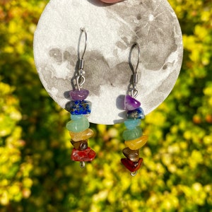 Chakra Healing Long Dangle Earrings