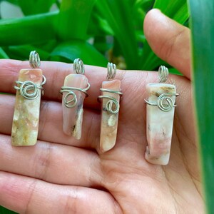 Pink Opal Wire Wrapped Pendant