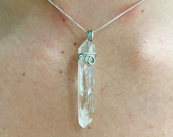 Clear Quartz Point Wire Wrapped Pendant