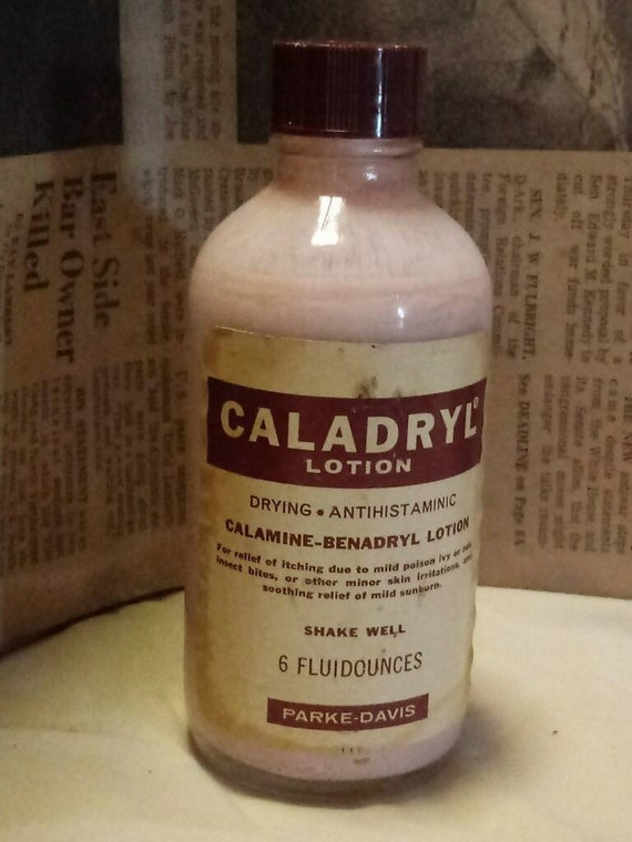 Parke Davis Caladryl Lotion Bottle Benadryl Etsy