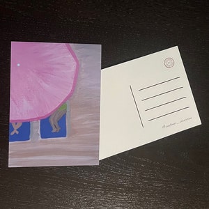 Carte postale de plage peinte à la main - carte postale pour un ami - carte de voeux pour petite amie