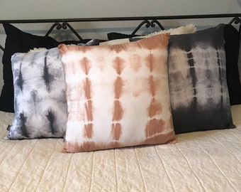 Tie Dye Throw Pillows - Boho Throw Pillow Cases - Shibori Dyed Throw Pillows - Bohemian Home Decor - Throw Pillows