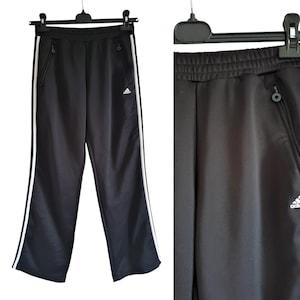 Vintage Adidas Pants Black White Jogger Adidas Sport Pants Size S / M