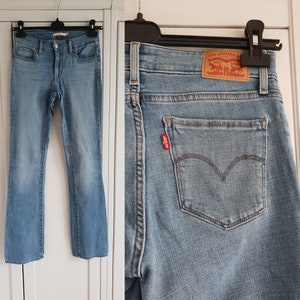 Levi s 715 Jeans Blue Denim Vintage Men Women Bootcut Levis Jeans Size W26 L32 26 X 32 Etsy