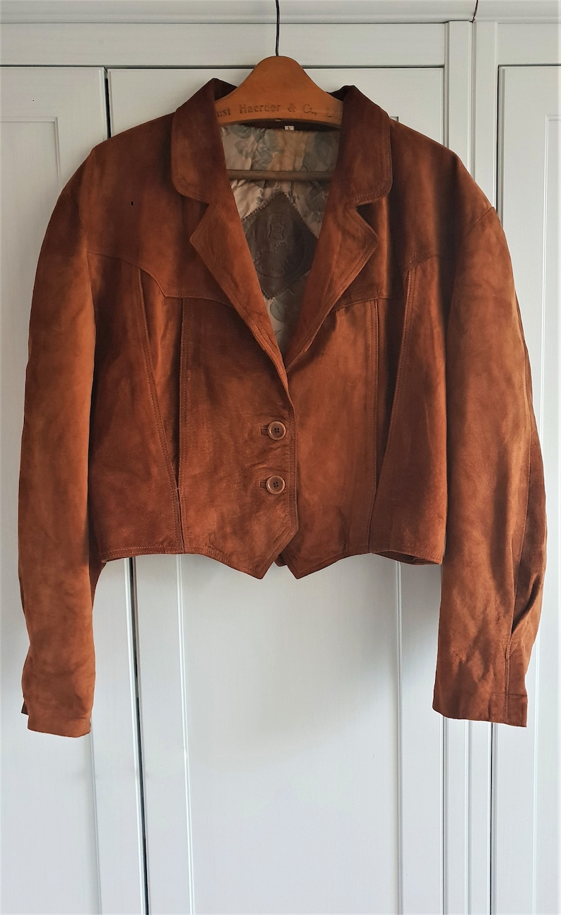 Vintage Leather Jacket Caramel Brown Suede Leather Women Etsy New Zealand
