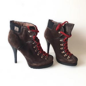 Replay Ankle Boots Brown Suede Leather Women Size EUR 37 / UK 4 / US 6