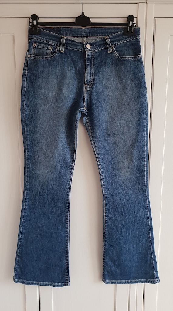 Vintage Levis 750 Jeans Blue Denim Bell Bottom Zi… - image 2