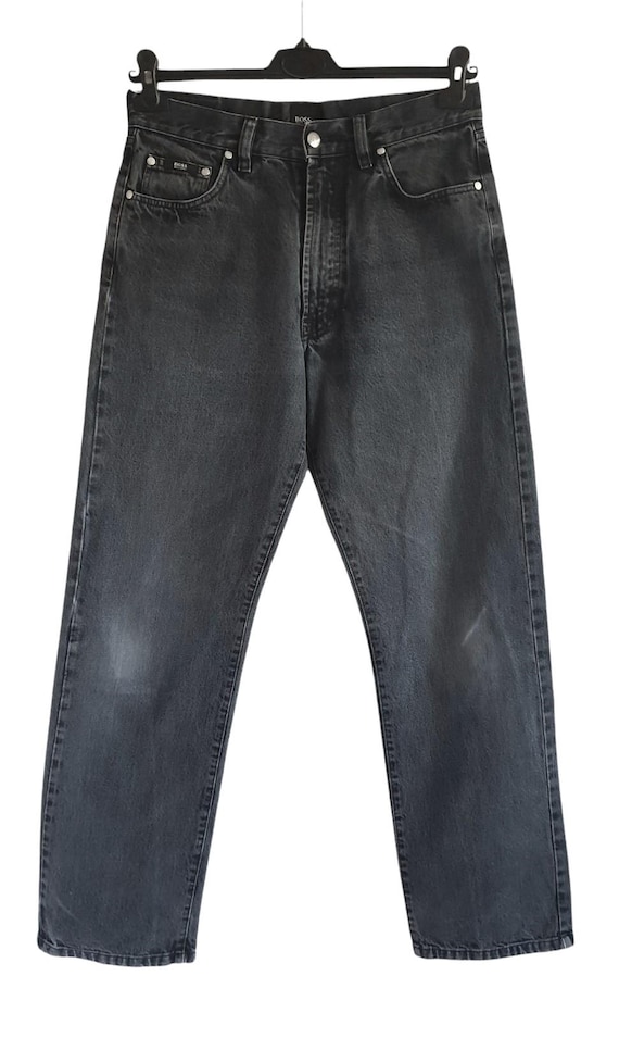 Vintage Hugo Boss Jeans Black Graphite Denim Pants Men Women Size W30 L32  30 x 32