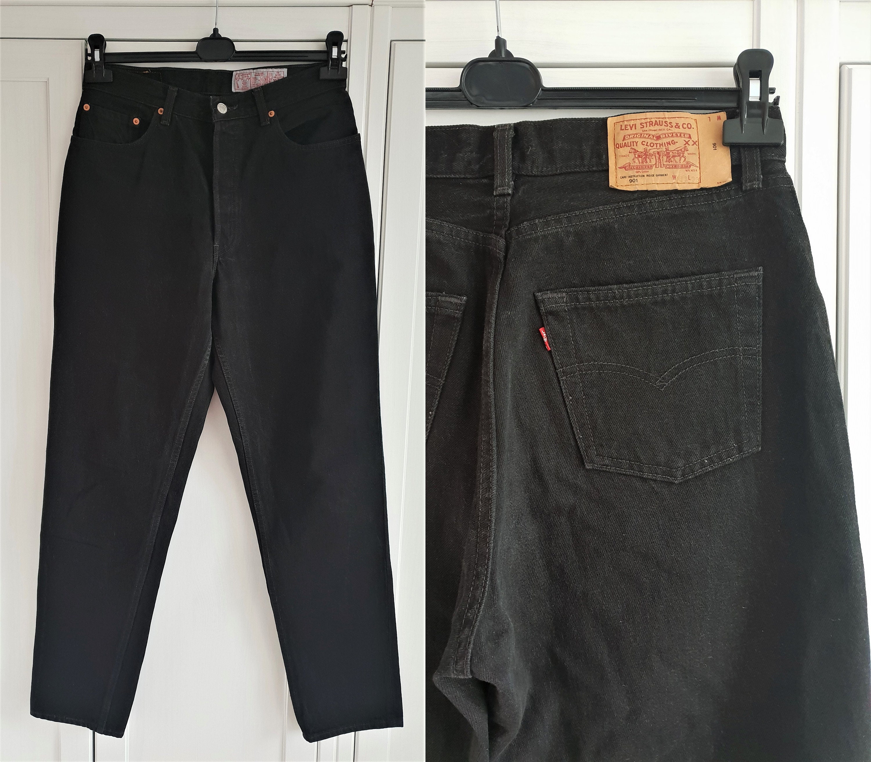 Levis 901 Jeans Black Denim Levi's Size W31 W32 L32 31 32 - Etsy