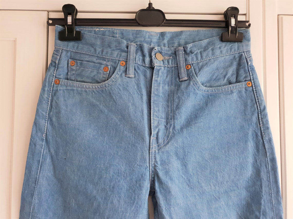 Vintage Levis 522 Jeans Blue Denim High Waist  Levi's Pants Men Women Size W28 L31 28 x 31, foto 4 di 5