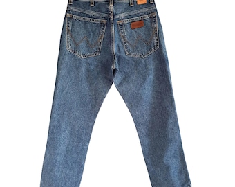 Vaqueros Wrangler vintage de mezclilla azul, nuevos con etiquetas, pantalones de stock muerto, tiro alto, talla W30 L30