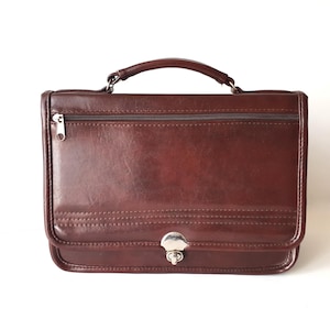 Burgund Braun Leder Damen Handtasche Vintage Top Henkel Tasche