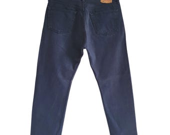 Jeans Levi's 501 de los 90, color azul marino, estilo boyfriend, para hombre y mujer. Talla W36 L31 / 36 x 31.