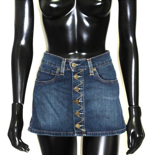 Levis Jeans Mini Skirt Blue Denim Levi's Size XS … - image 1
