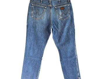 Vintage Wrangler Jeans Texas Blue Denim Men Women Jeans Size W38 L32