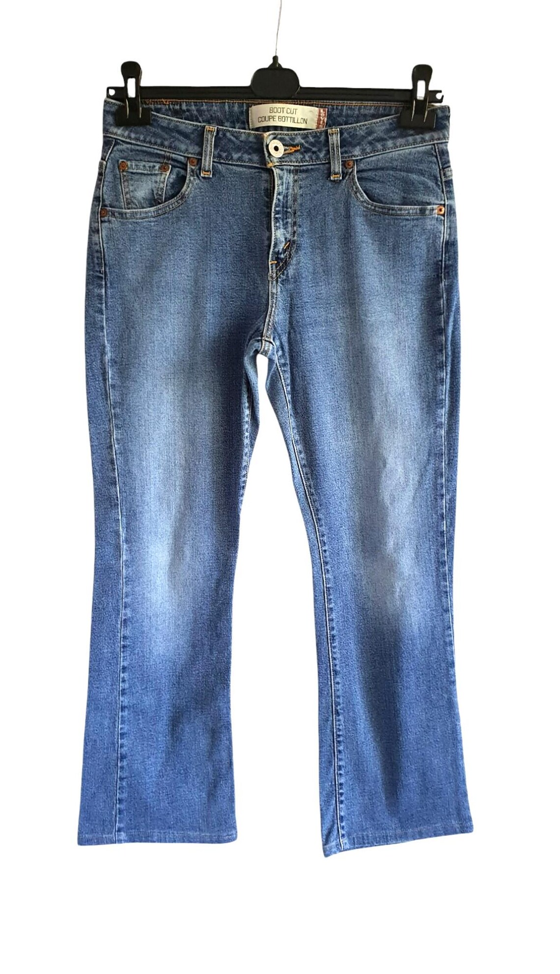 Vintage Levis Bootcut Jeans: Blue Denim, Size 9/S, foto 2 di 5