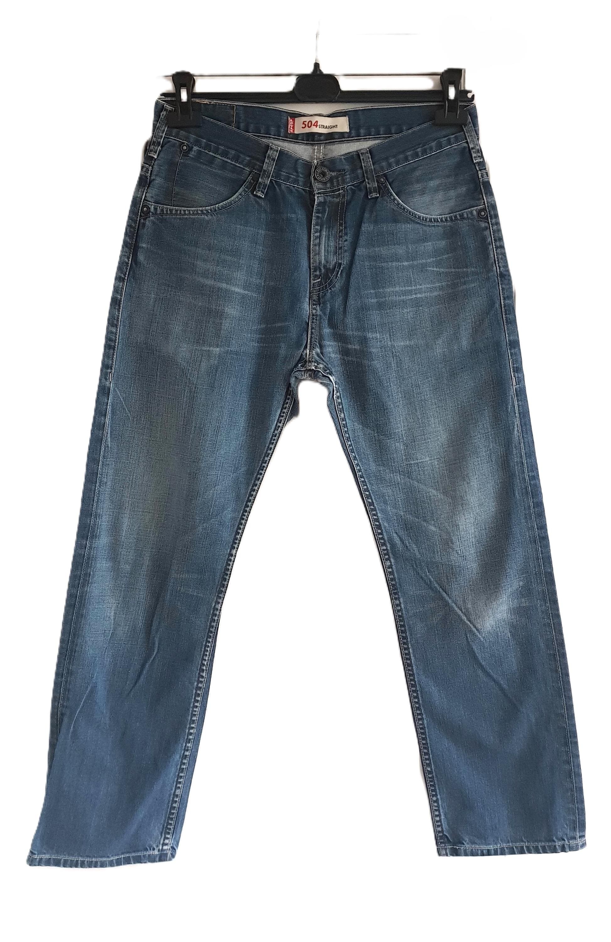 パンツ 2000s Levi's 504 Crushed Denim Pants Vintage Levis 504ZXX Original Denim Jeans Pants Mens Size XS
