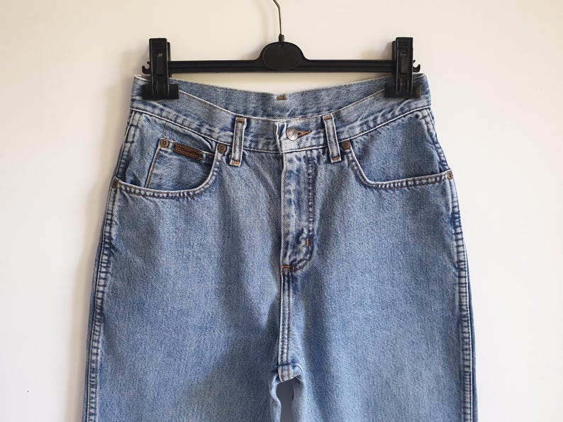 90-tals vintage Wrangler-jeans blå denimjeans med hög midja herr damer storlek W28 L32 bild 5
