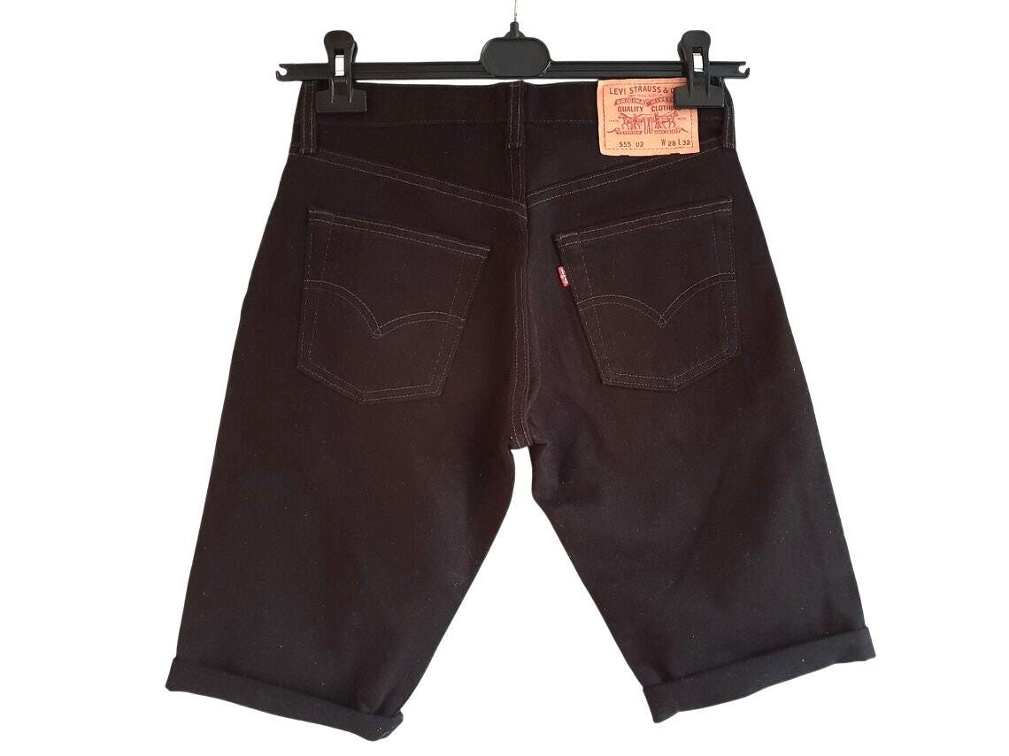 Levis Black Jeans Shorts , Black Denim Levi's 555 Jeans