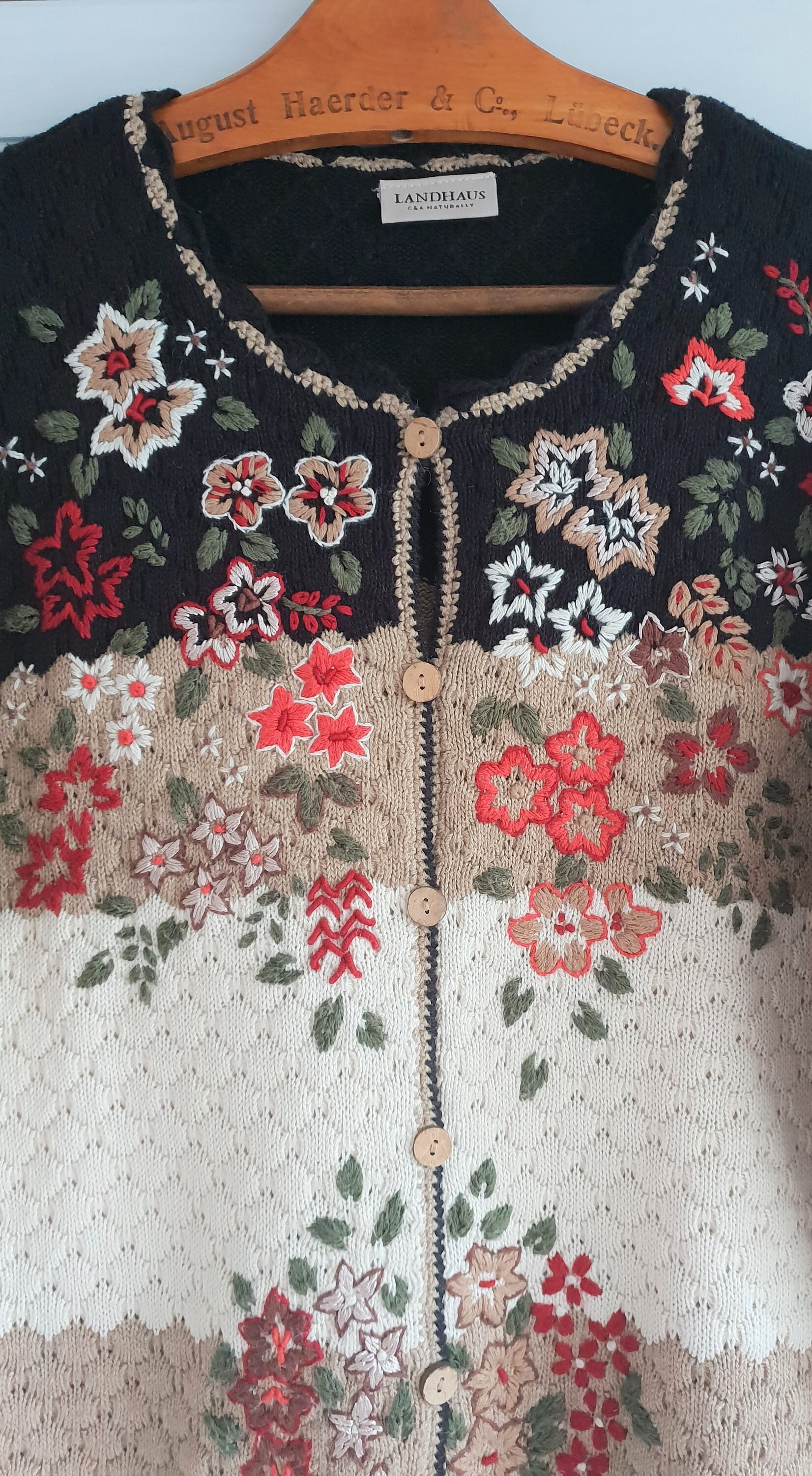 Vintage Cardigan Women Sweater by Landhaus Naturally Embroided - Etsy