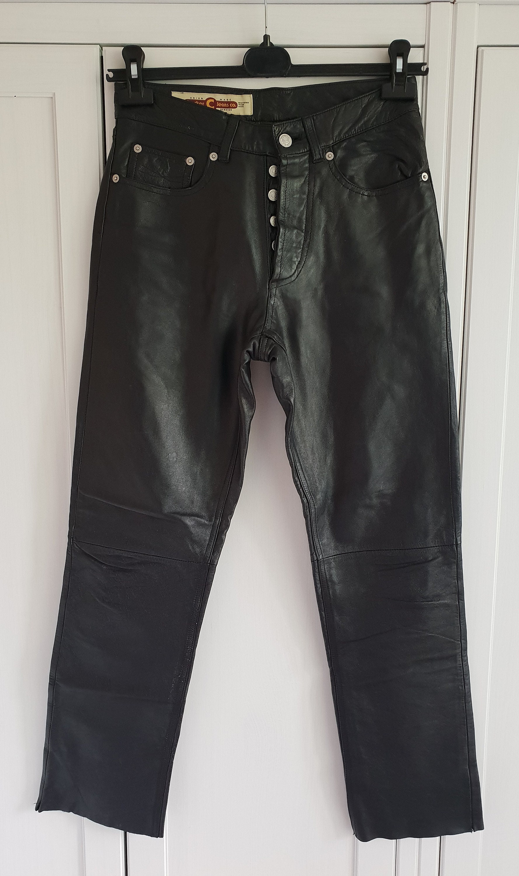 Crocker Leather Pants Vintage High Waisted Black Leather Pants - Etsy