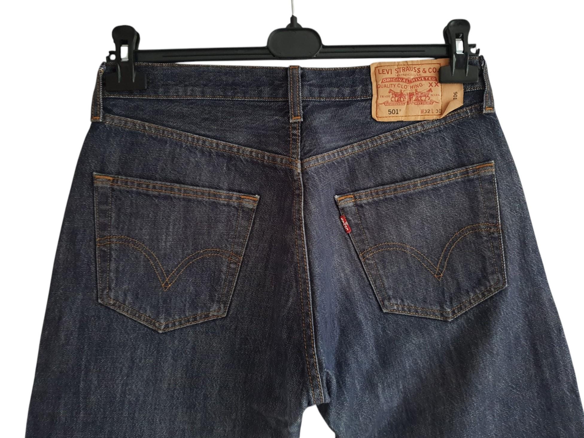 【2024年】お歳暮ギフト Jeans 501 Levis Vintage Dark Women Men Waist High Denim Blue パンツ