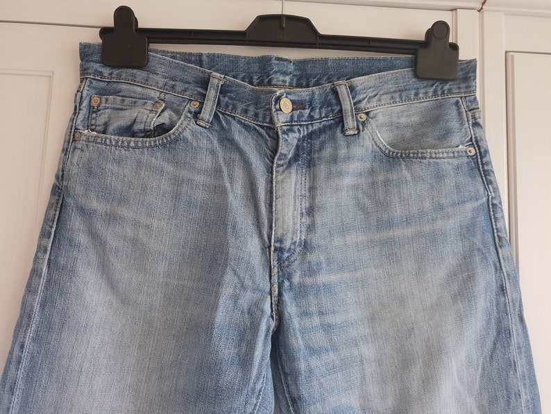 Levis 504 Jeans Blue Denim High Waist Size W35 L34 35 X 34 Men Women ...