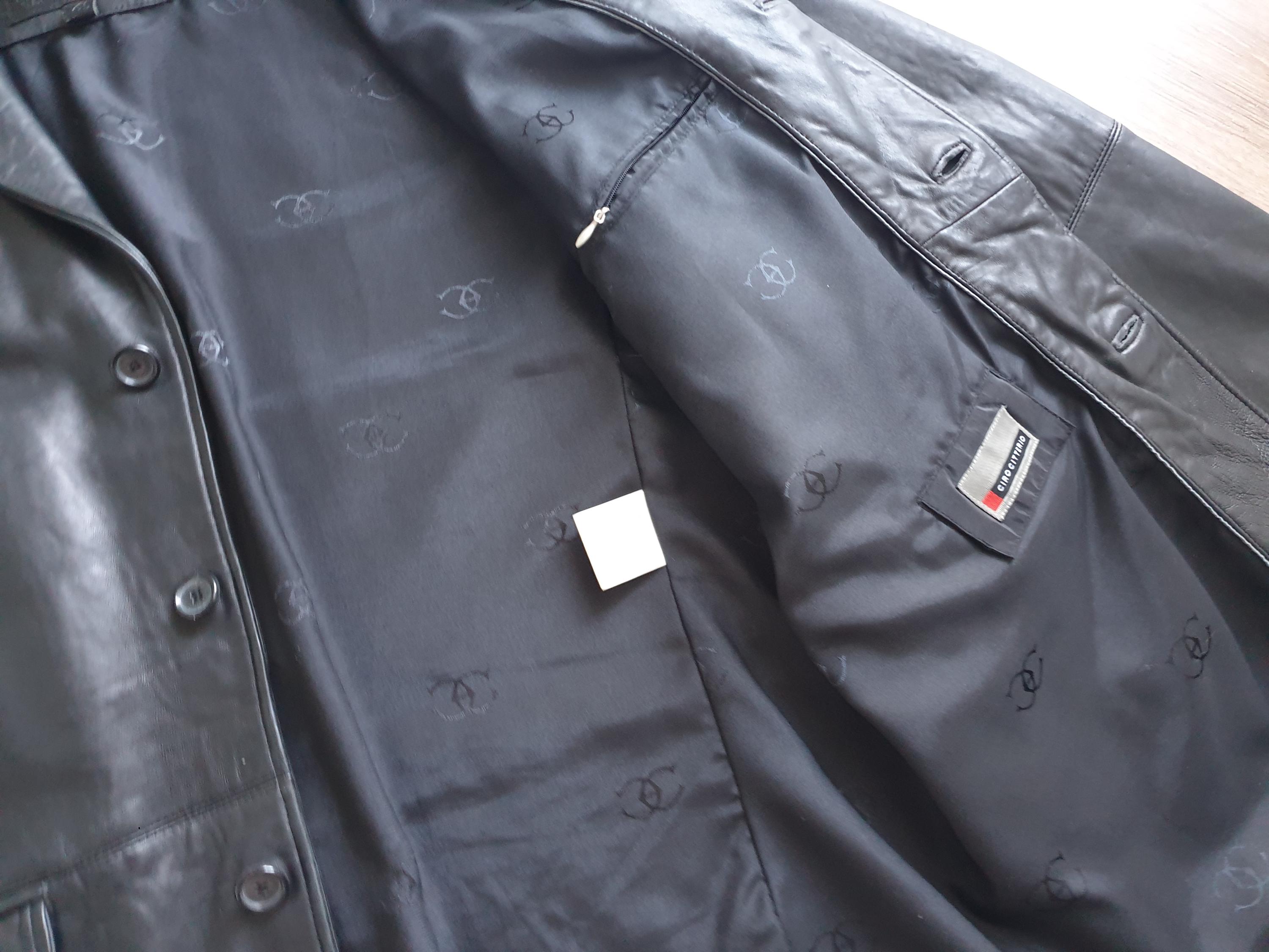 Vintage Ciro Citterio Black Leather Blazer Jacket - Men display picture 1