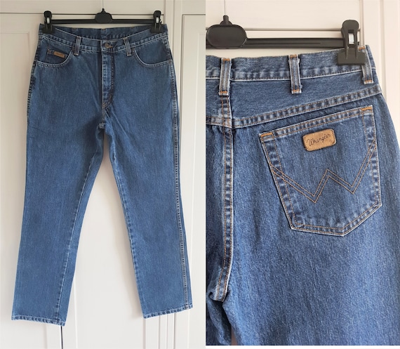 Vintage Wrangler Jeans Blue Denim High Waist Texas Pants Men Women Size W35  L32 35 X 32 -  Canada