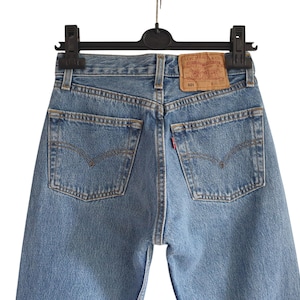 Vintage Levi&#39;s 501 Blue Denim High Waist Levis Jeans Pants Size W25
