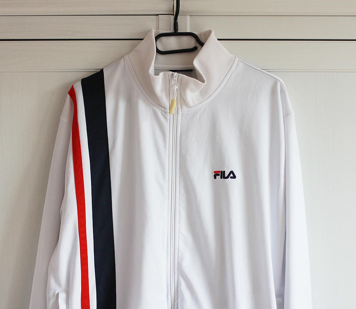 Forfærdeligt sandhed Støv 90s Fila Jacket Men Women White Red Navy Blue Bomber Jacket - Etsy