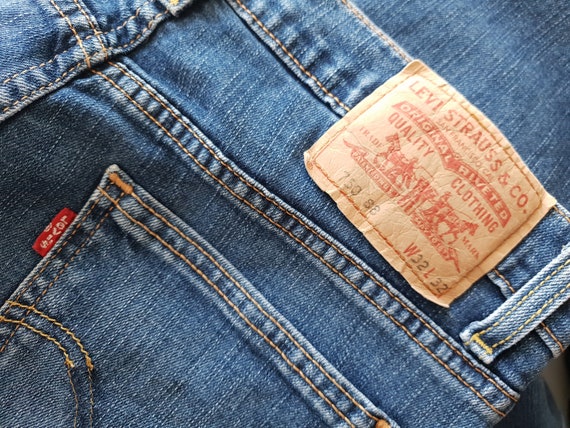 Vintage Levis 750 Jeans Blue Denim Bell Bottom Zi… - image 8